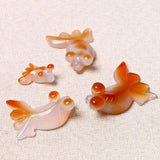 Natural 7A Agate Fish Hand-Carved Red Green Jade Pendant