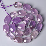 Faceted Light Purple Amethyst Gemstone Beads 12x16mm