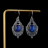 8*10MM Amethyst Earrings 925 Silver Retro Style Ear Jewelry Gift