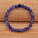 8/10mm Amethyst & Agate Round Gemstone Bracelet