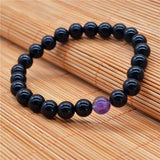 8/10mm Amethyst & Agate Round Gemstone Bracelet