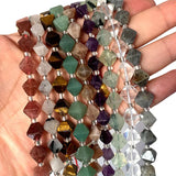 8-9MM Faceted Pyramid Stone Beads for Jewelry Making