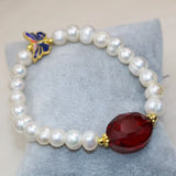 Freshwater Pearl Bracelet Flower Cloisonne Clasp Hot Jewelry