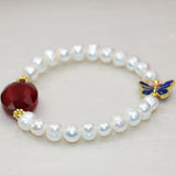 Freshwater Pearl Bracelet Flower Cloisonne Clasp Hot Jewelry