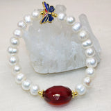 Freshwater Pearl Bracelet Flower Cloisonne Clasp Hot Jewelry