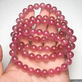 Strawberry Quartz Bracelet 8-9mm Round Women's Jewelry
