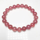 Strawberry Quartz Bracelet 8-9mm Round Women's Jewelry