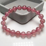 Strawberry Quartz Bracelet 8-9mm Round Women's Jewelry