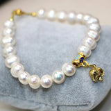 8-9mm Pearl Beads Bracelet for Weddings DIY Cloisonne Jewelry