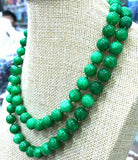 8mm 10mm 12mm Green Jadeite Round Gemstone Beads Necklace 32''