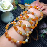 8mm Mixed Rutilated Quartzs Beads Bracelet Women Men Jewelry Gift