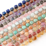 8mm Amethysts Lapis Lazuli High Faceted Column Loose Beads