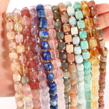 8mm Amethysts Lapis Lazuli High Faceted Column Loose Beads