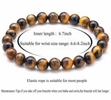 8mm Natural Gemstone Stretch Beaded Bracelet