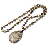 8mm Kambaba Stone Beads Necklace Women, Pendent Necklaces Jewelry