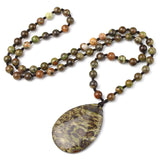 8mm Kambaba Stone Beads Necklace Women, Pendent Necklaces Jewelry