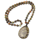 8mm Kambaba Stone Beads Necklace Women, Pendent Necklaces Jewelry