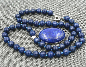 Lapis Lazuli Gemstone Pendant Necklace 18''