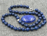 Lapis Lazuli Gemstone Pendant Necklace 18''