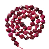 8mm Rose Tiger Stone Faceted Beads 14inch for Jewelry Making