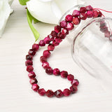 8mm Rose Tiger Stone Faceted Beads 14inch for Jewelry Making