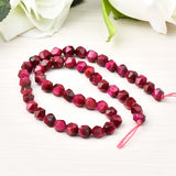 8mm Rose Tiger Stone Faceted Beads 14inch for Jewelry Making