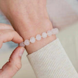 8mm Rose Quartz Crystal 14K Fill Bracelet Seven Chakras Taseel Buddhism