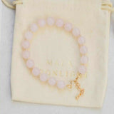 8mm Rose Quartz Crystal 14K Fill Bracelet Seven Chakras Taseel Buddhism