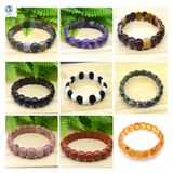 Faceted Elastic Cord Stone Bracelets for Women