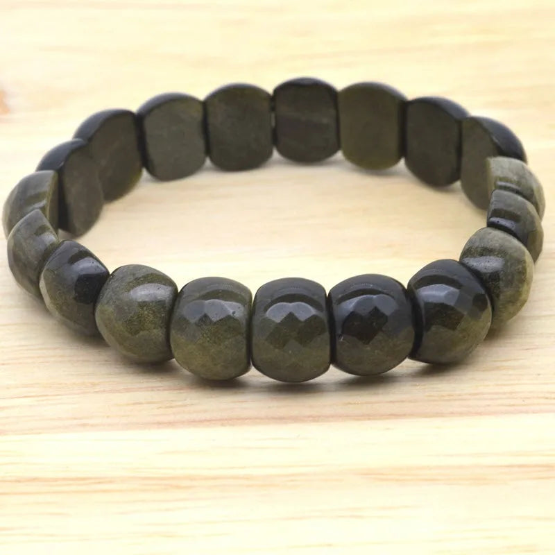 Faceted Elastic Cord Stone Bracelets for Women
