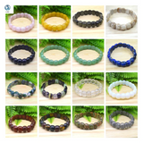 Faceted Elastic Cord Stone Bracelets for Women