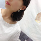 925 Silver Freshwater Pearl & Green Zircon Gourd Earrings