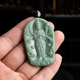 Burma Jadeite Bean Seed Guanyin Pendant Necklace