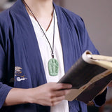 Burma Jadeite Bean Seed Guanyin Pendant Necklace