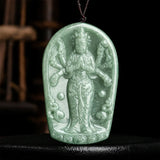 Burma Jadeite Bean Seed Guanyin Pendant Necklace