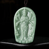 Burma Jadeite Bean Seed Guanyin Pendant Necklace