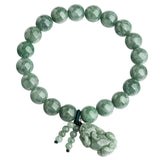 Natural Burma Jadeite For Wealth Pixiu Bracelet Hand String Women's Jewelry