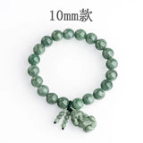 Natural Burma Jadeite For Wealth Pixiu Bracelet Hand String Women's Jewelry