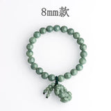 Natural Burma Jadeite For Wealth Pixiu Bracelet Hand String Women's Jewelry