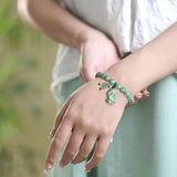 Natural Burma Jadeite For Wealth Pixiu Bracelet Hand String Women's Jewelry