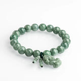 Natural Burma Jadeite For Wealth Pixiu Bracelet Hand String Women's Jewelry