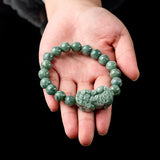 Burma Jadeite Money Pixiu Hand String Ice Jade Bead Bracelet