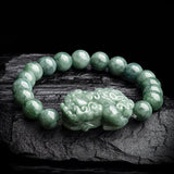 Burma Jadeite Money Pixiu Hand String Ice Jade Bead Bracelet
