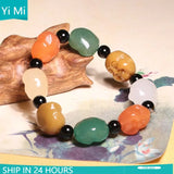 Xinjiang Karamay Uerhe Water-flushing Seed Golden Silk Jade Duobao Maitreya