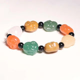 Xinjiang Karamay Uerhe Water-flushing Seed Golden Silk Jade Duobao Maitreya