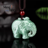 A-Grade Icy Jadeite Elephant Pendant Necklace - Fine Jewelry