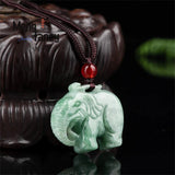 A-Grade Icy Jadeite Elephant Pendant Necklace - Fine Jewelry