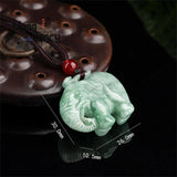A-Grade Icy Jadeite Elephant Pendant Necklace - Fine Jewelry