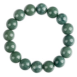 Natural A Jadeite Round Beads Amulet Bracelet Deep Green Emerald - Ice Jewelry
