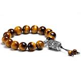 Tiger Eye Stone 12MM Beads Bracelet Vintage Charm Bracelets Men Women